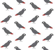 Seamless pattern of hand drawn parrot vector