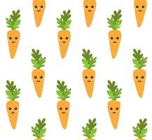 seamless pattern of flat carrot with face vector