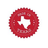 retro rojo logo con Texas mapa y texto vector