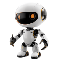 Cute ai robot chatbot on isolated transparent background png
