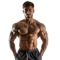 hermoso muscular chico en aislado transparente antecedentes png