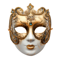 Golden opera mask on isolated transparent background png