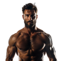 Handsome muscular guy on isolated transparent background png