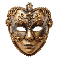 Golden opera mask on isolated transparent background png