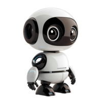 Cute ai robot chatbot on isolated transparent background png