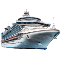 Cruise ship side view on isolated transparent background png