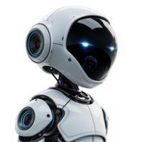 Cute ai robot chatbot on isolated transparent background png