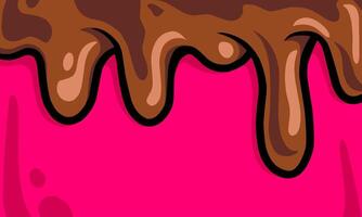 Strawberry Ice Cream Background with Melting Chocolate vector