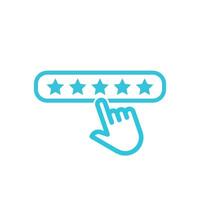 Usability, Evaluation stars icon, Five Stars review rating icon - rating sign, from blue icon set vector