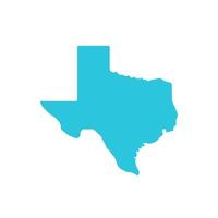 Texas mapa icono. aislado en blanco antecedentes. desde azul icono colocar. vector