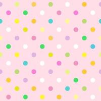 Polka Dot pattern, colorful seamless texture vector