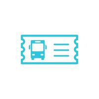viaje autobús boleto icono. aislado en blanco antecedentes. desde azul icono colocar. vector