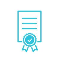 Best quality certificate. Isolated on white background. From blue icon set vector