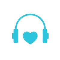 Always listen your heart. Headphones icon. From blue icon set. vector