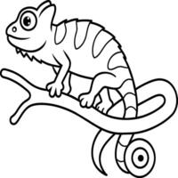 Chameleon coloring pages. chameleon animal line art vector