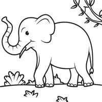 elefante animal colorante paginas para colorante libro vector