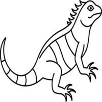 Lizard coloring pages. Lizard animal outline. Reptile line art vector