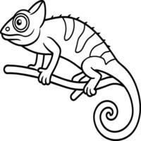 Chameleon coloring pages. chameleon animal line art vector