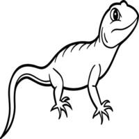 Lizard coloring pages. Lizard animal outline. Reptile line art vector