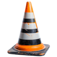 Traffic cone on isolated transparent background png