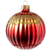 Ribbed christmas balls on isolated transparent background png