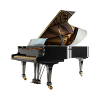 Grand piano on isolated transparent background png