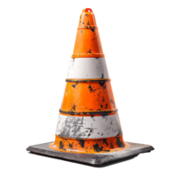 Traffic cone on isolated transparent background png