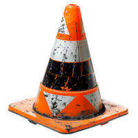 Traffic cone on isolated transparent background png