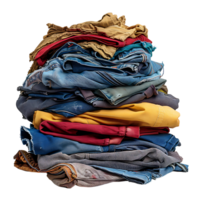 Pile of dirty clothes on isolated transparent background png