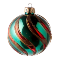 Ribbed christmas balls on isolated transparent background png