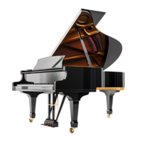 Grand piano on isolated transparent background png