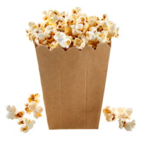 pop corn sur carton boîte sur isolé transparent Contexte png