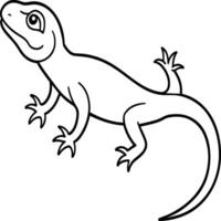 Lizard coloring pages. Lizard animal outline. Reptile line art vector