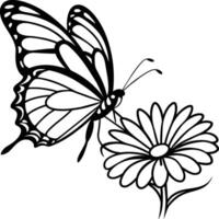 Monarch butterfly flying coloring pages. Butterfly on flower coloring pages vector