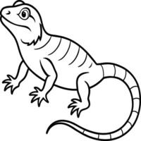 Lizard coloring pages. Lizard animal outline. Reptile line art vector