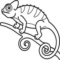 Chameleon coloring pages. chameleon animal line art vector