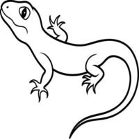 Lizard coloring pages. Lizard animal outline. Reptile line art vector