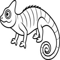 Chameleon coloring pages. chameleon animal line art vector