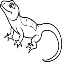 Lizard coloring pages. Lizard animal outline. Reptile line art vector