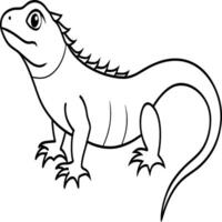 Lizard coloring pages. Lizard animal outline. Reptile line art vector