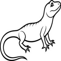 Lizard coloring pages. Lizard animal outline. Reptile line art vector