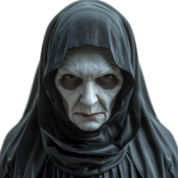 Evil scary nun on isolated transparent background png