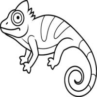 Chameleon coloring pages. chameleon animal line art vector