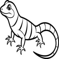 Lizard coloring pages. Lizard animal outline. Reptile line art vector