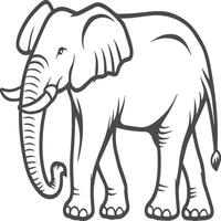 elefante animal colorante paginas para colorante libro vector