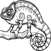 Chameleon coloring pages. chameleon animal line art vector