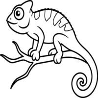 Chameleon coloring pages. chameleon animal line art vector