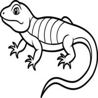 Lizard coloring pages. Lizard animal outline. Reptile line art vector
