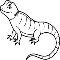 Lizard coloring pages. Lizard animal outline. Reptile line art vector