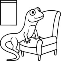 Lizard coloring pages. Lizard animal outline. Reptile line art vector